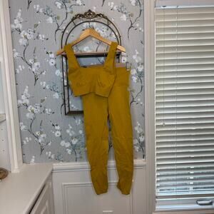 Free People Movement Mustard Yellow Workout Legging and Sports Bra Set - M/L
